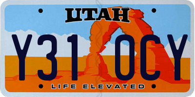UT license plate Y310CY