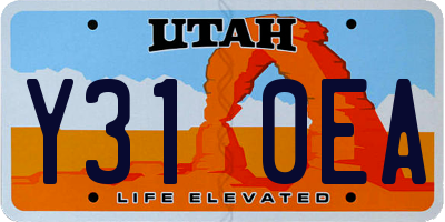 UT license plate Y310EA