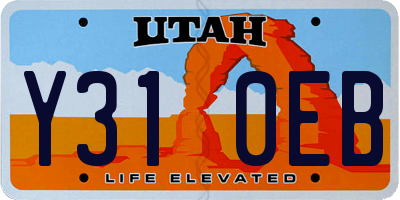 UT license plate Y310EB