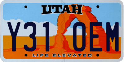 UT license plate Y310EM