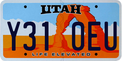 UT license plate Y310EU