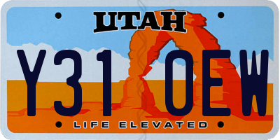 UT license plate Y310EW