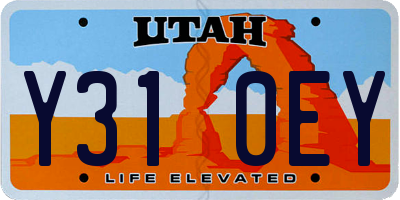 UT license plate Y310EY