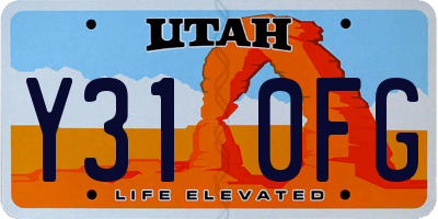 UT license plate Y310FG