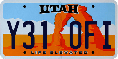 UT license plate Y310FI
