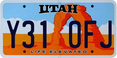 UT license plate Y310FJ