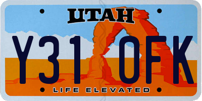 UT license plate Y310FK