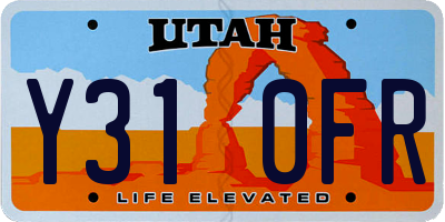 UT license plate Y310FR