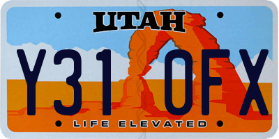 UT license plate Y310FX