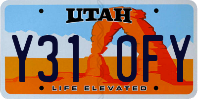 UT license plate Y310FY
