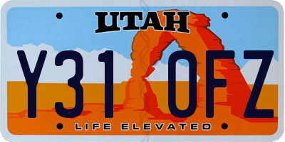 UT license plate Y310FZ