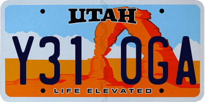 UT license plate Y310GA