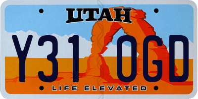 UT license plate Y310GD