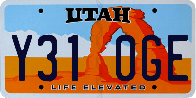 UT license plate Y310GE