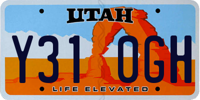 UT license plate Y310GH