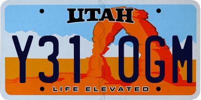 UT license plate Y310GM