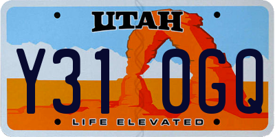 UT license plate Y310GQ