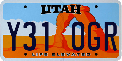 UT license plate Y310GR