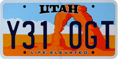 UT license plate Y310GT