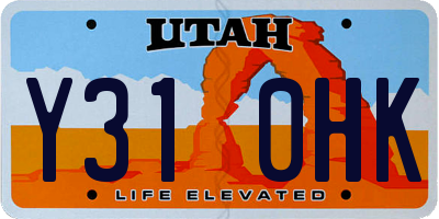 UT license plate Y310HK