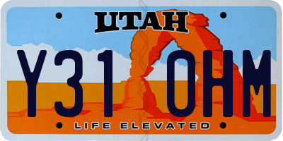 UT license plate Y310HM