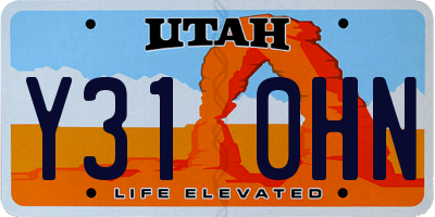 UT license plate Y310HN
