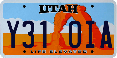 UT license plate Y310IA