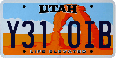 UT license plate Y310IB