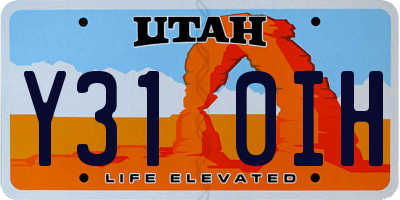 UT license plate Y310IH