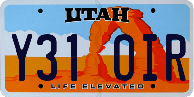 UT license plate Y310IR