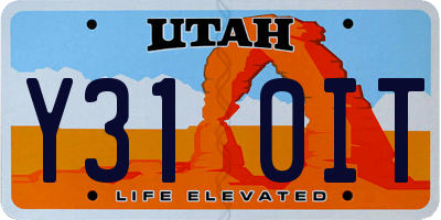 UT license plate Y310IT