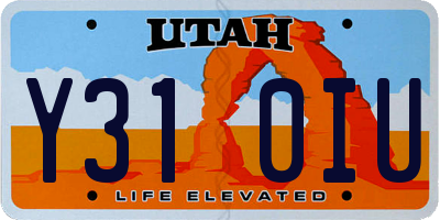 UT license plate Y310IU