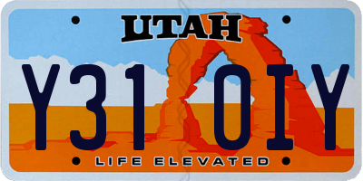 UT license plate Y310IY