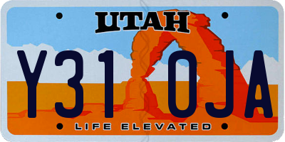 UT license plate Y310JA