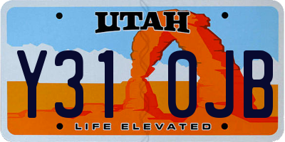 UT license plate Y310JB