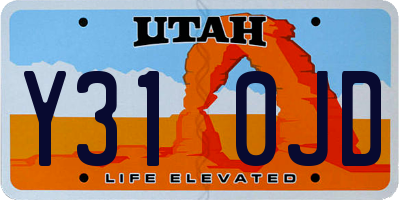 UT license plate Y310JD