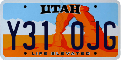 UT license plate Y310JG