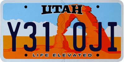 UT license plate Y310JI