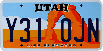 UT license plate Y310JN