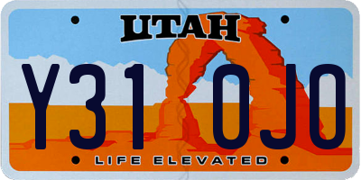 UT license plate Y310JO