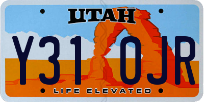UT license plate Y310JR