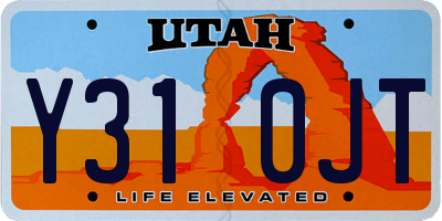 UT license plate Y310JT