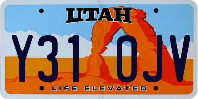 UT license plate Y310JV