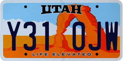 UT license plate Y310JW