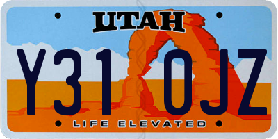 UT license plate Y310JZ