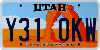 UT license plate Y310KW