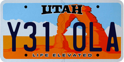 UT license plate Y310LA