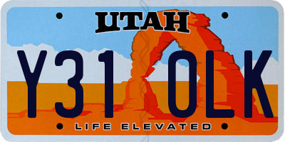 UT license plate Y310LK