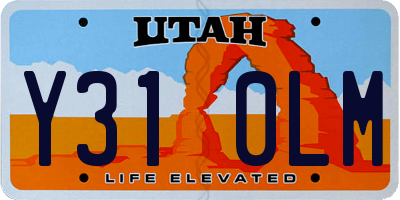 UT license plate Y310LM