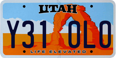 UT license plate Y310LO